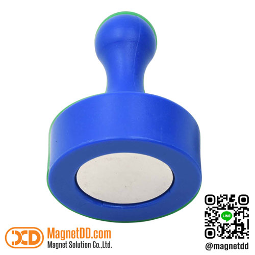พินแม่เหล็กแรงสูง Magnetic Push Pin ขนาด 29mm x 38mm - สีน้ำเงิน
