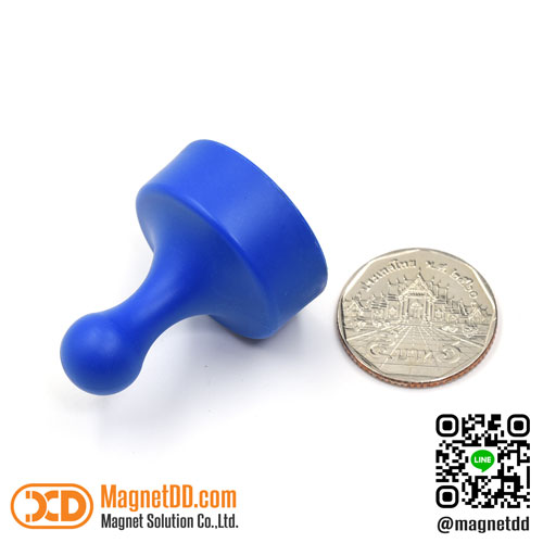 พินแม่เหล็กแรงสูง Magnetic Push Pin ขนาด 29mm x 38mm - สีน้ำเงิน
