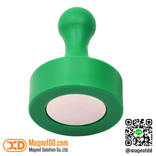 พินแม่เหล็กแรงสูง Magnetic Push Pin ขนาด 29mm x 38mm - สีเขียว