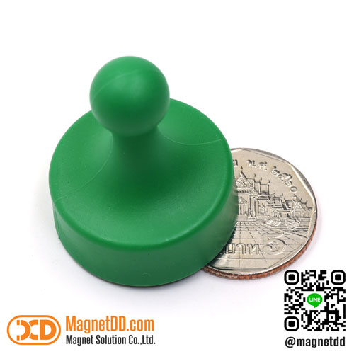 พินแม่เหล็กแรงสูง Magnetic Push Pin ขนาด 29mm x 38mm - สีเขียว