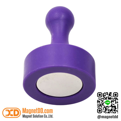 พินแม่เหล็กแรงสูง Magnetic Push Pin ขนาด 29mm x 38mm - สีม่วง