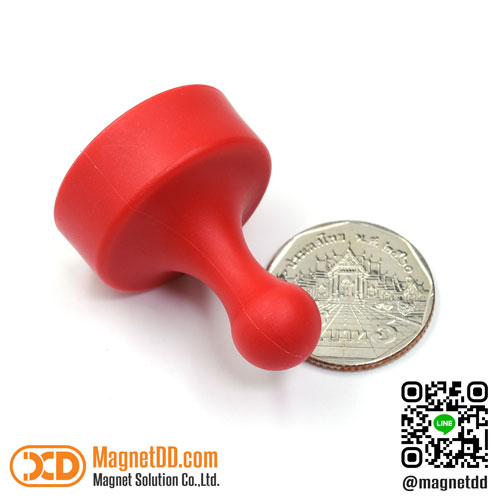 พินแม่เหล็กแรงสูง Magnetic Push Pin ขนาด 29mm x 38mm - สีแดง