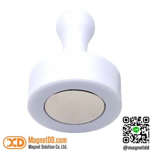 พินแม่เหล็กแรงสูง Magnetic Push Pin ขนาด 29mm x 38mm - สีขาว