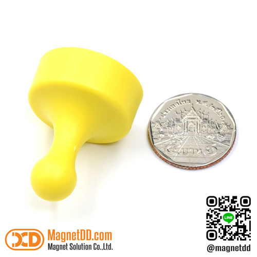 พินแม่เหล็กแรงสูง Magnetic Push Pin ขนาด 29mm x 38mm - สีเหลือง